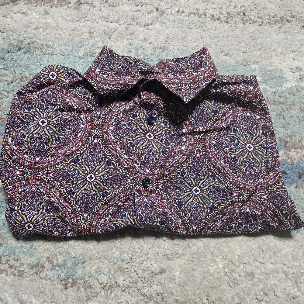 Men's Long Sleeve Paisley Patterned Shirt